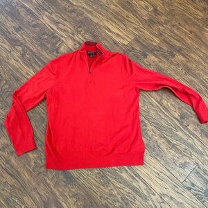 Banana Republic cashmere Men's Red Half-Zip Sweater